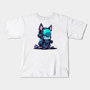 Cyborg French Bulldog Kids T-Shirt